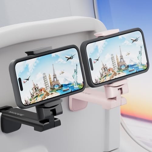 MiiKARE Airplane Phone Holder, 2-Pack and 4-Pack, Black & pink