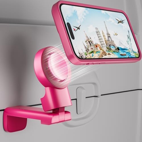 MiiKARE Magnetic Airplane Phone Holder for MagSafe, Hot pink