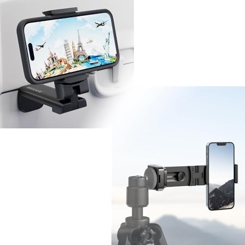 MiiKARE 360° Travel Phone Holder with Tripod Base, Clamp head, tripod base