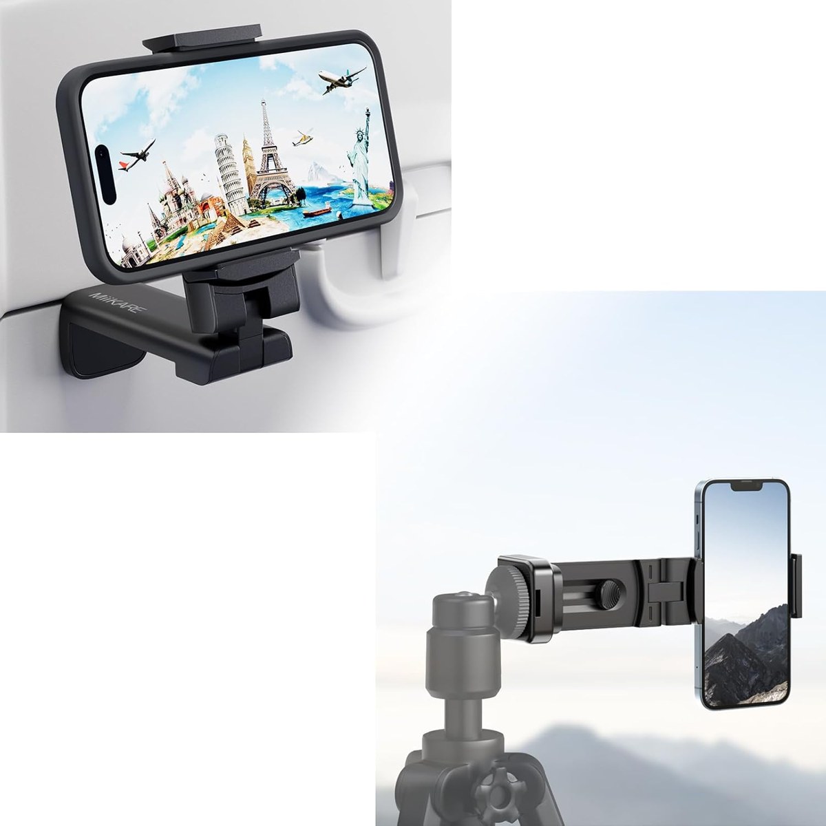 MiiKARE 360° Travel Phone Holder with Tripod Base