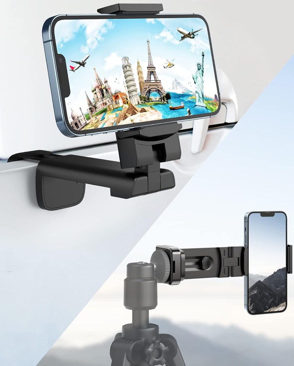 MiiKARE Upgraded Airplane Phone Holder, Matte Black